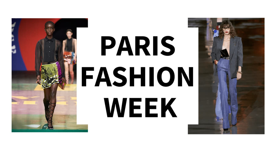 2 mannequins lors de la Paris Fashion Week 2021 à droite mannequin africaine portant des nattes collées au défilé Dior à gauche mannequin caucasienne aux cheveux ondulés lors du défilé Yves Saint Laurent